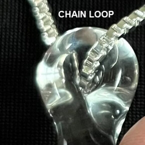 Vintage Art Glass 3D Blue Flower Pendant on Sterling Silver Chain - Picture 4 of 8